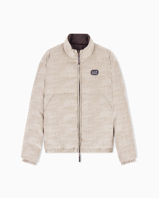 Bomber jacket oversized in velvet with an embossed logo