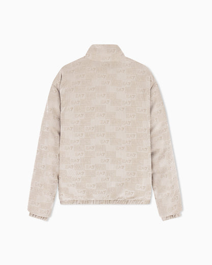 Bomber jacket oversized in velvet with an embossed logo