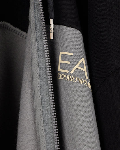 Tracksuit regular fit cotton jersey with hood and zip