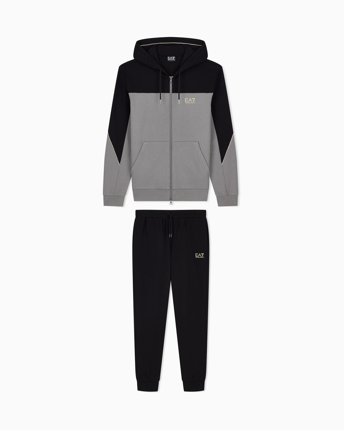 Tracksuit regular fit cotton jersey with hood and zip