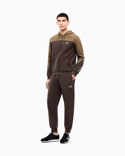 Tracksuit regular fit cotton jersey with hood and zip