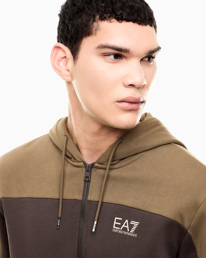 Tracksuit regular fit cotton jersey with hood and zip
