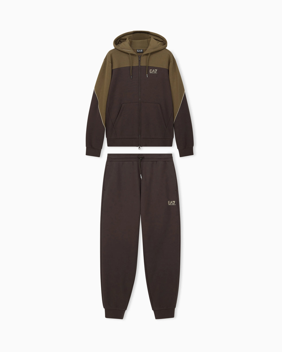 Tracksuit regular fit cotton jersey with hood and zip