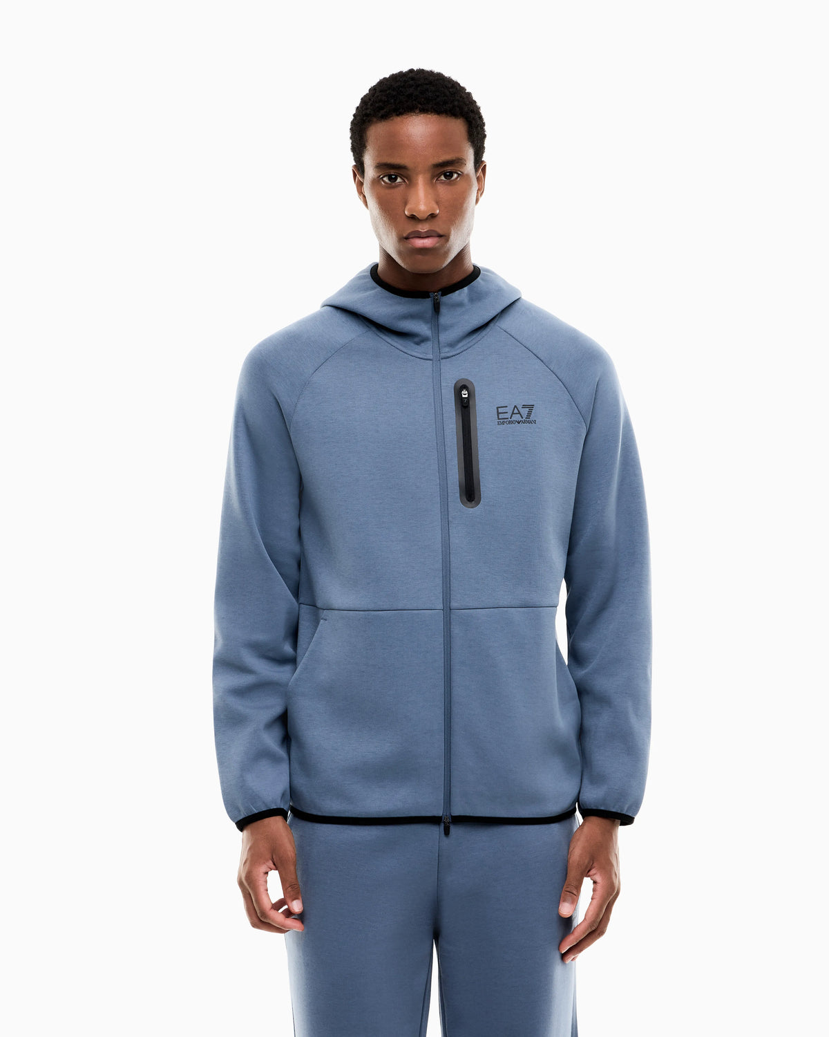 Zip hoodie Natural Ventus 7 regular fit in cotton blend