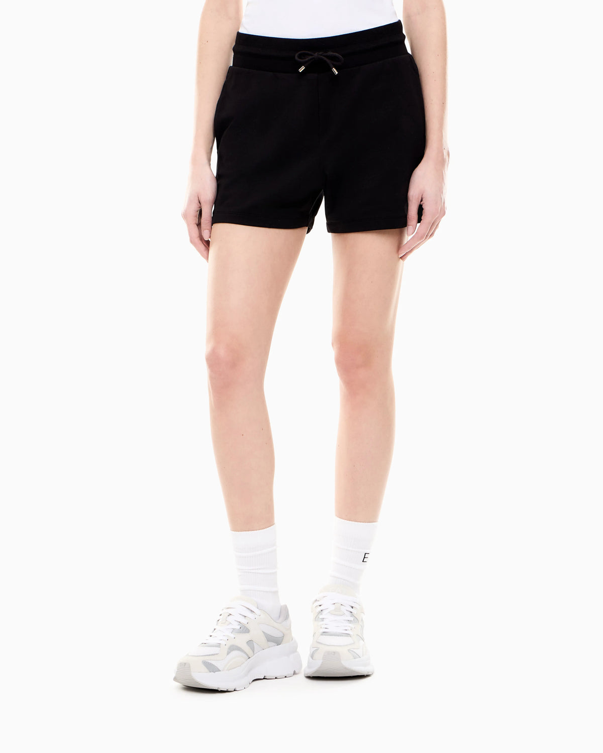 Cotton fleece jersey shorts with drawstring Core Lady