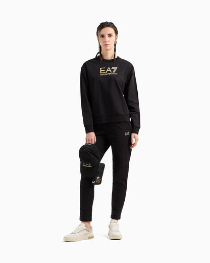 Stretch cotton crewneck logo Tracksuit