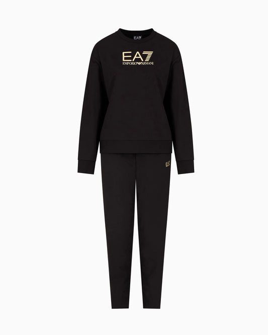 Stretch cotton crewneck logo Tracksuit