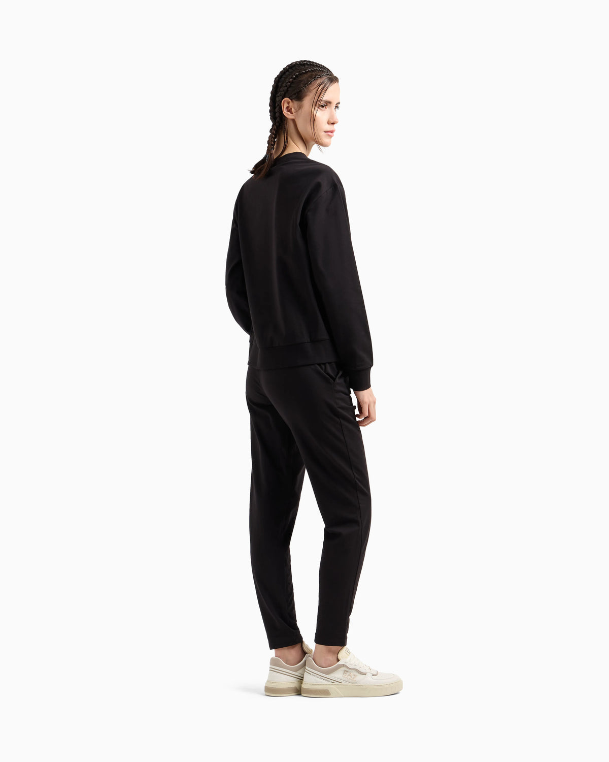 Stretch cotton crewneck logo Tracksuit