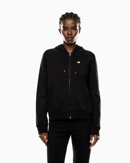Logo sweatshirt with zip and drawstring hood Core Lady
