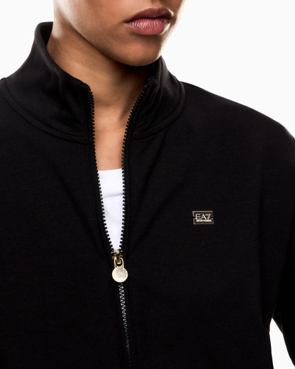 Cotton stretch suit with zip and metal logo Core Lady