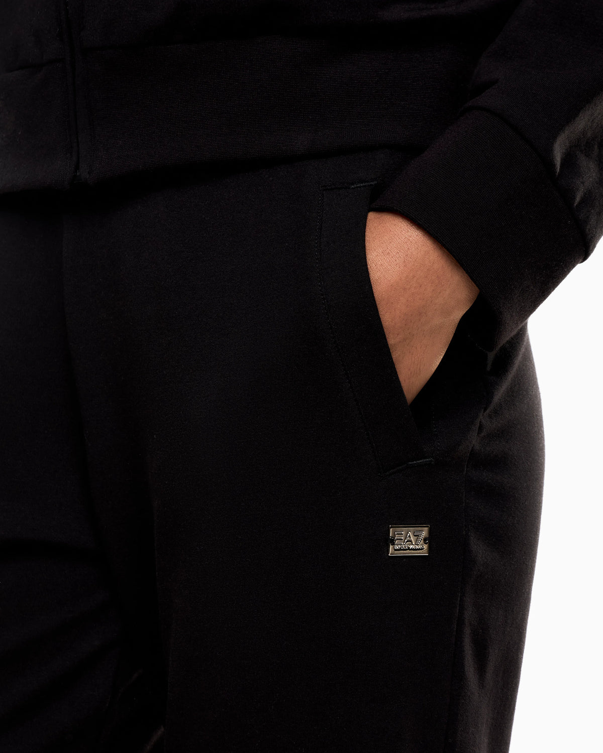 Cotton stretch suit with zip and metal logo Core Lady