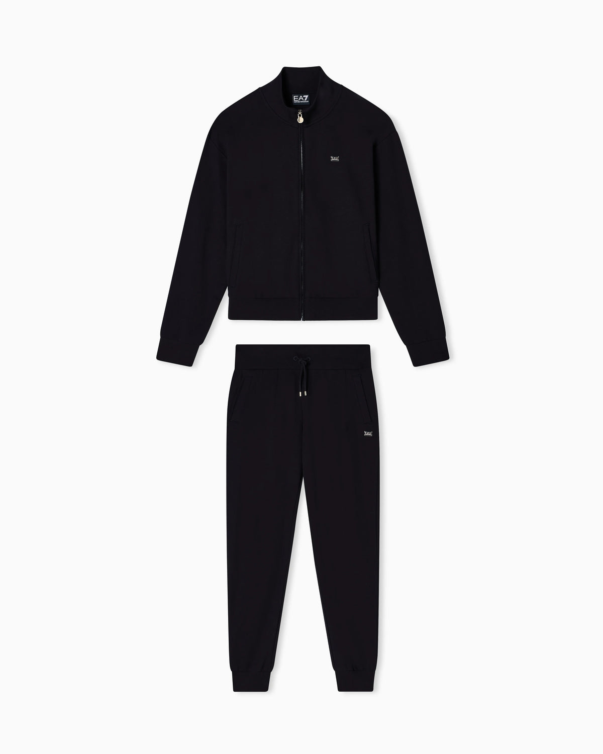 Cotton stretch suit with zip and metal logo Core Lady