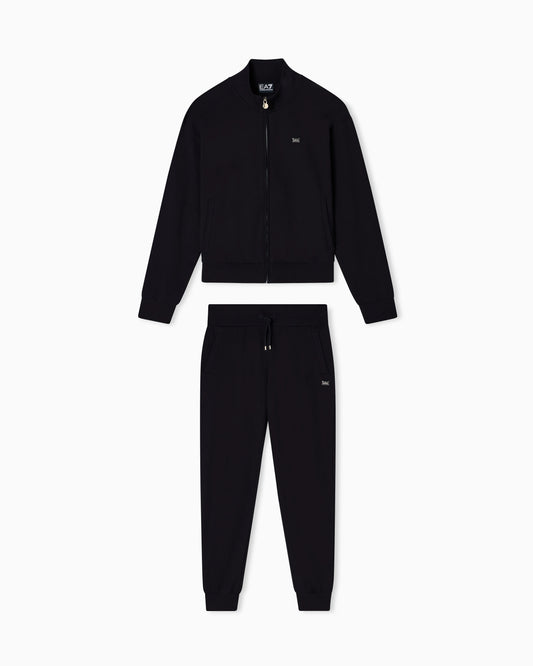Cotton stretch suit with zip and metal logo Core Lady