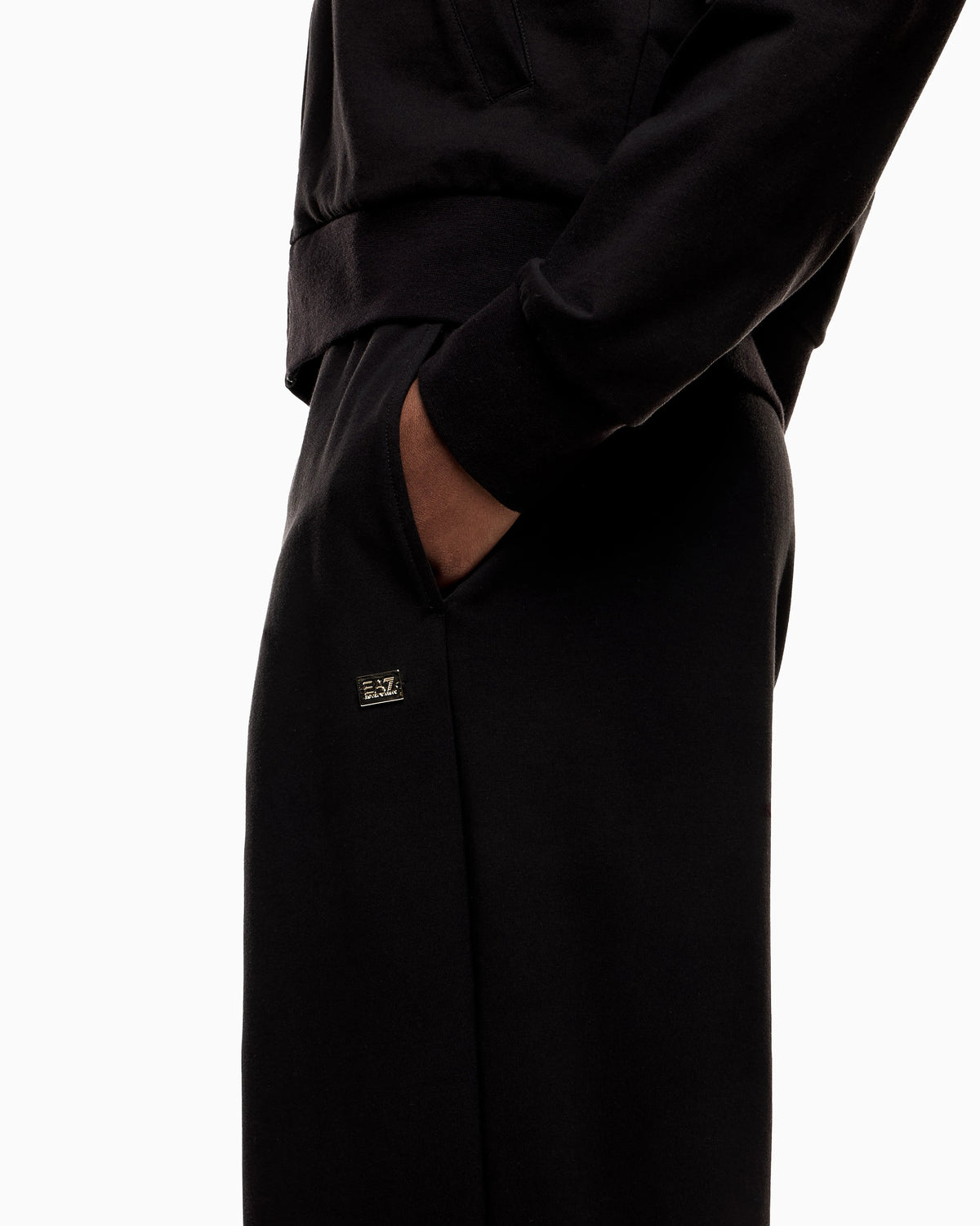 Cotton stretch suit with hood and wide pants Core Lady
