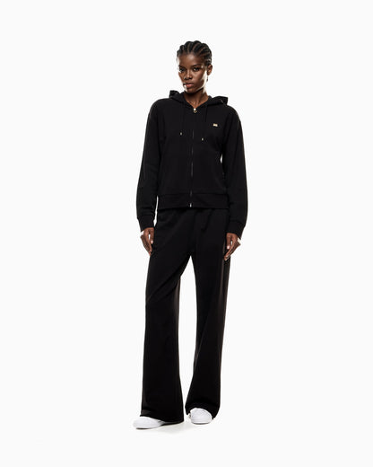 Cotton stretch suit with hood and wide pants Core Lady