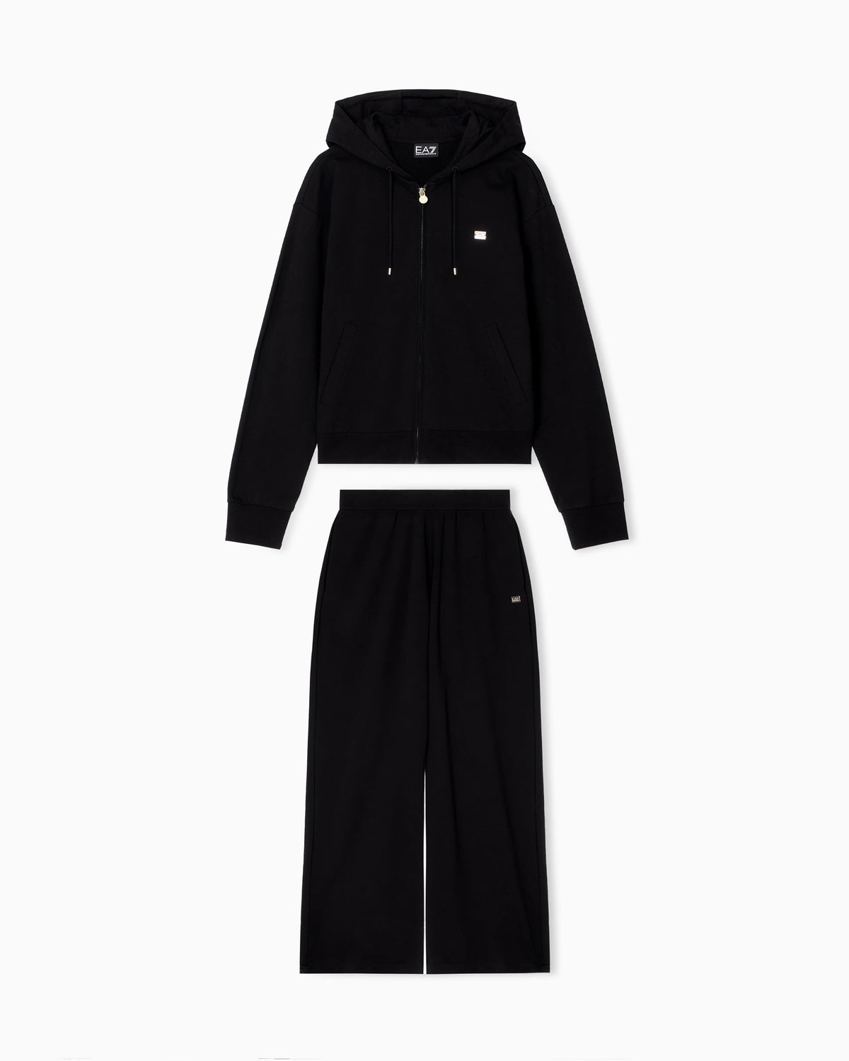 Cotton stretch suit with hood and wide pants Core Lady
