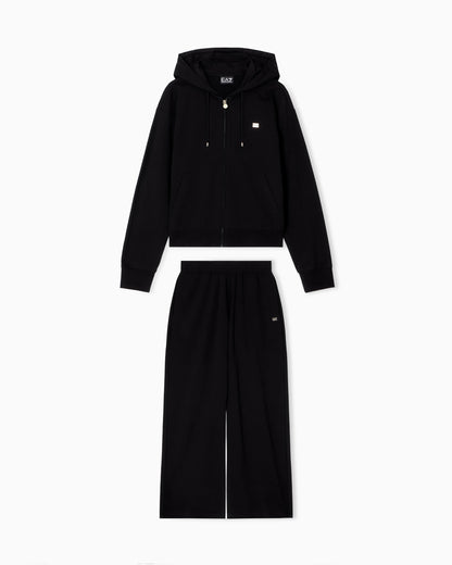 Cotton stretch suit with hood and wide pants Core Lady