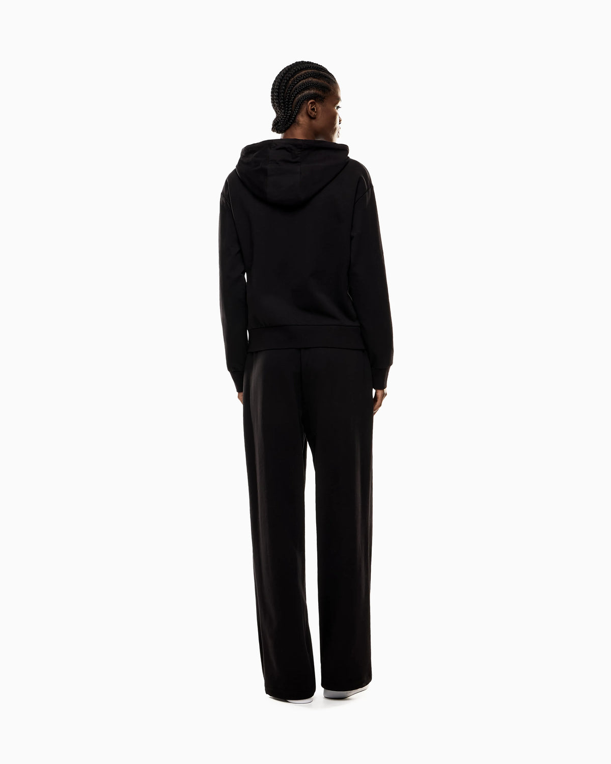 Cotton stretch suit with hood and wide pants Core Lady