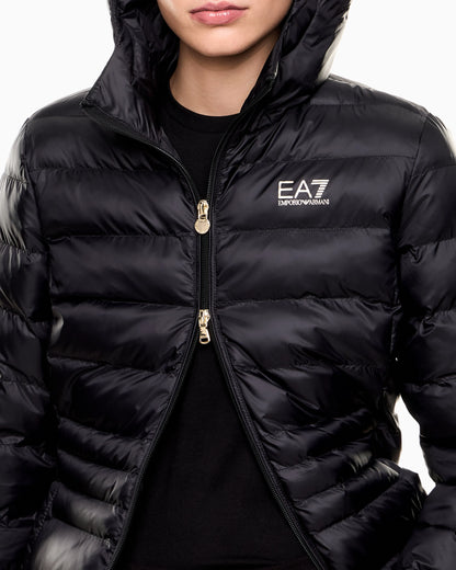 Padded jacket with a fixed hood and front zip Core Lady