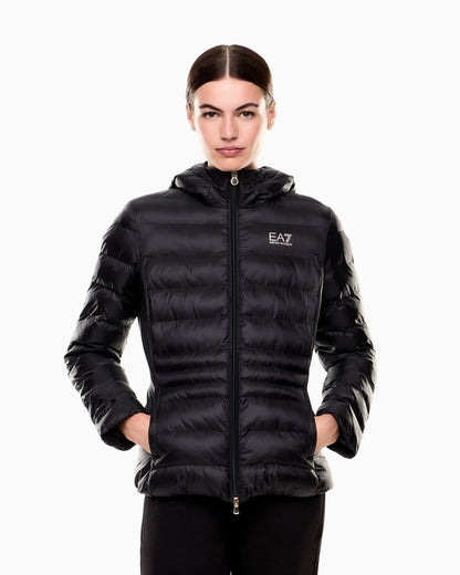 Padded jacket with a fixed hood and front zip Core Lady