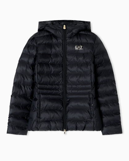 Padded jacket with a fixed hood and front zip Core Lady