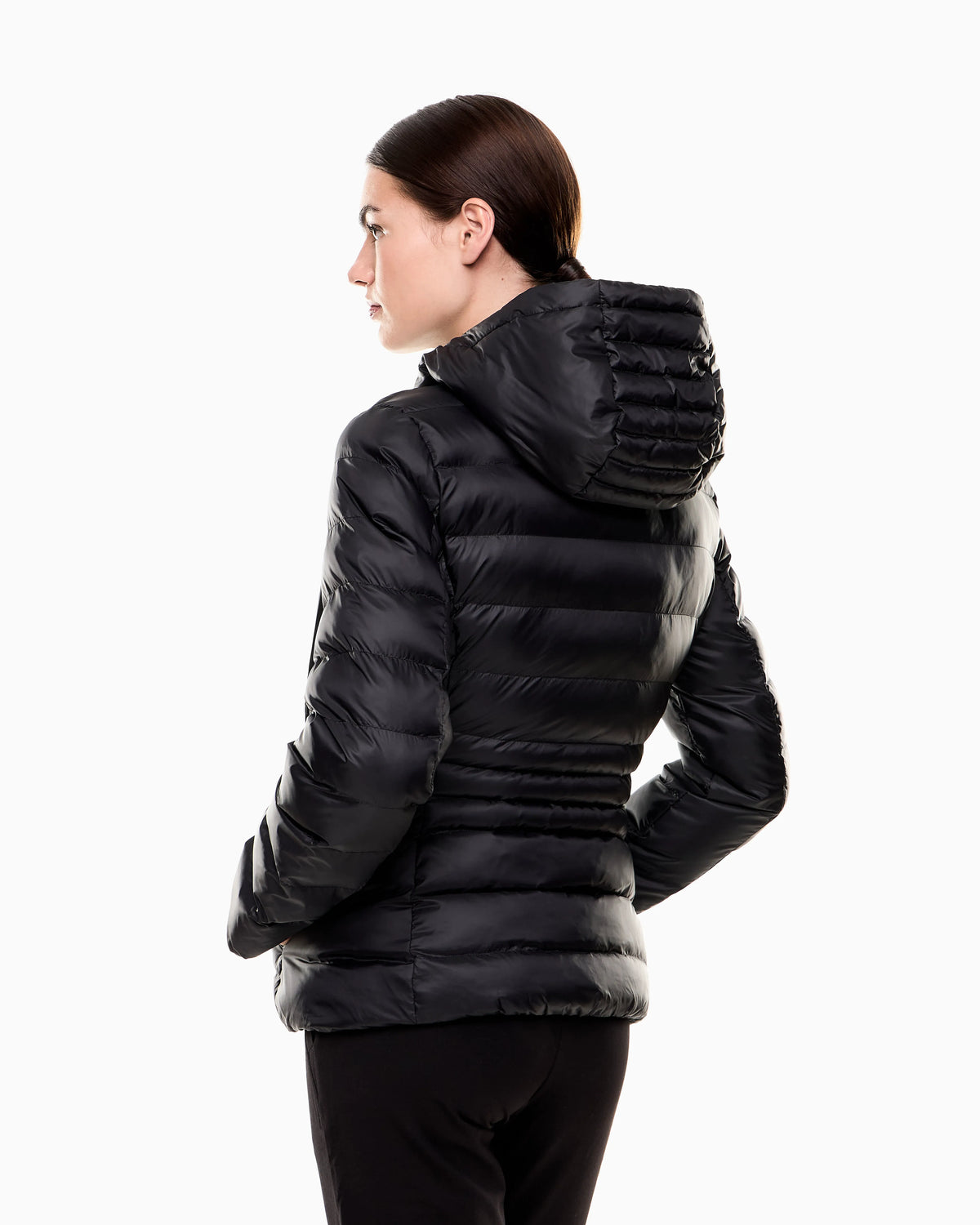 Padded jacket with a fixed hood and front zip Core Lady