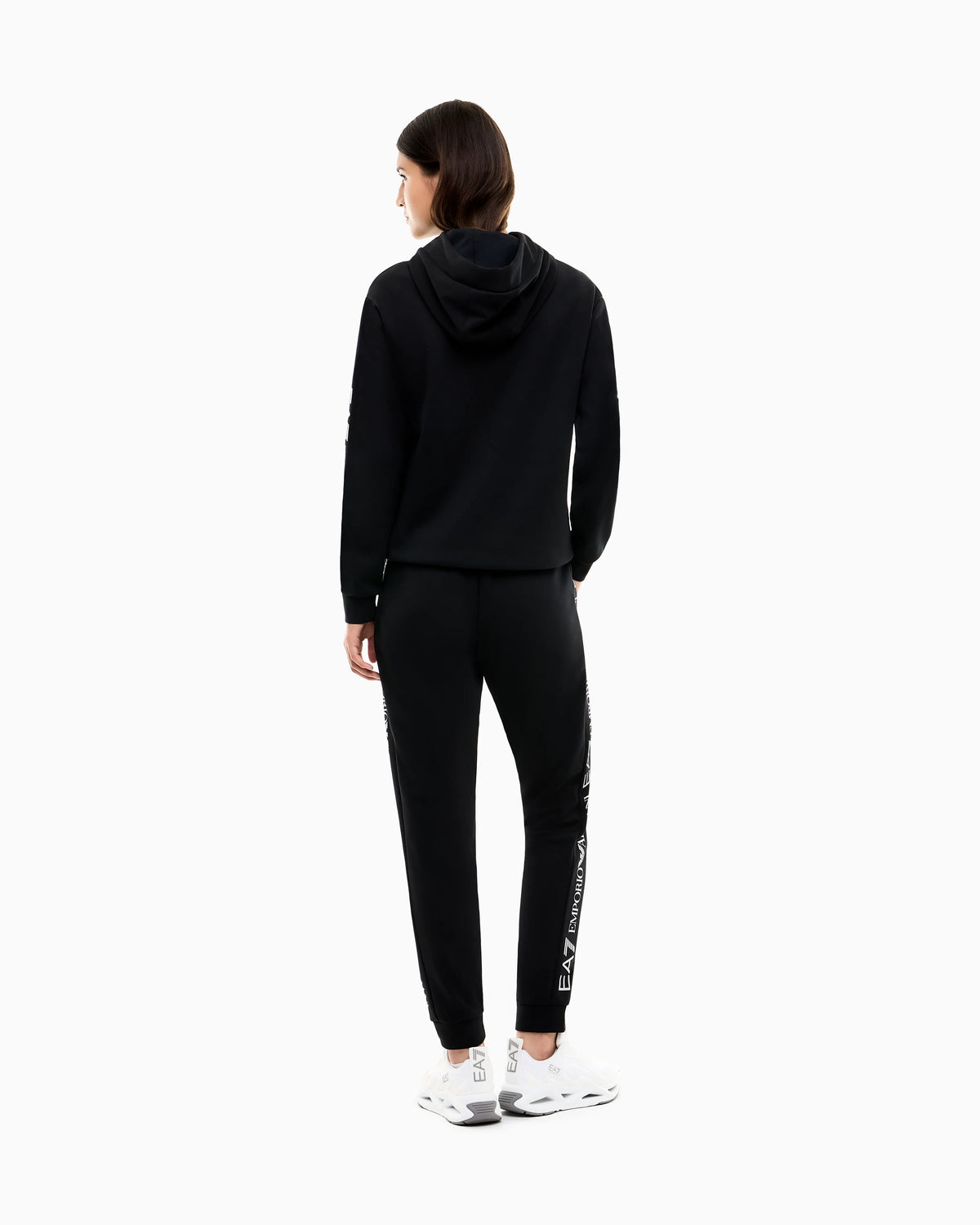 Cotton suit tracksuit with a hood and logo tape Tracksuit