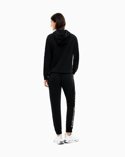 Cotton suit tracksuit with a hood and logo tape Tracksuit