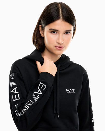 Cotton suit tracksuit with a hood and logo tape Tracksuit