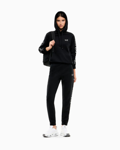 Cotton suit tracksuit with a hood and logo tape Tracksuit