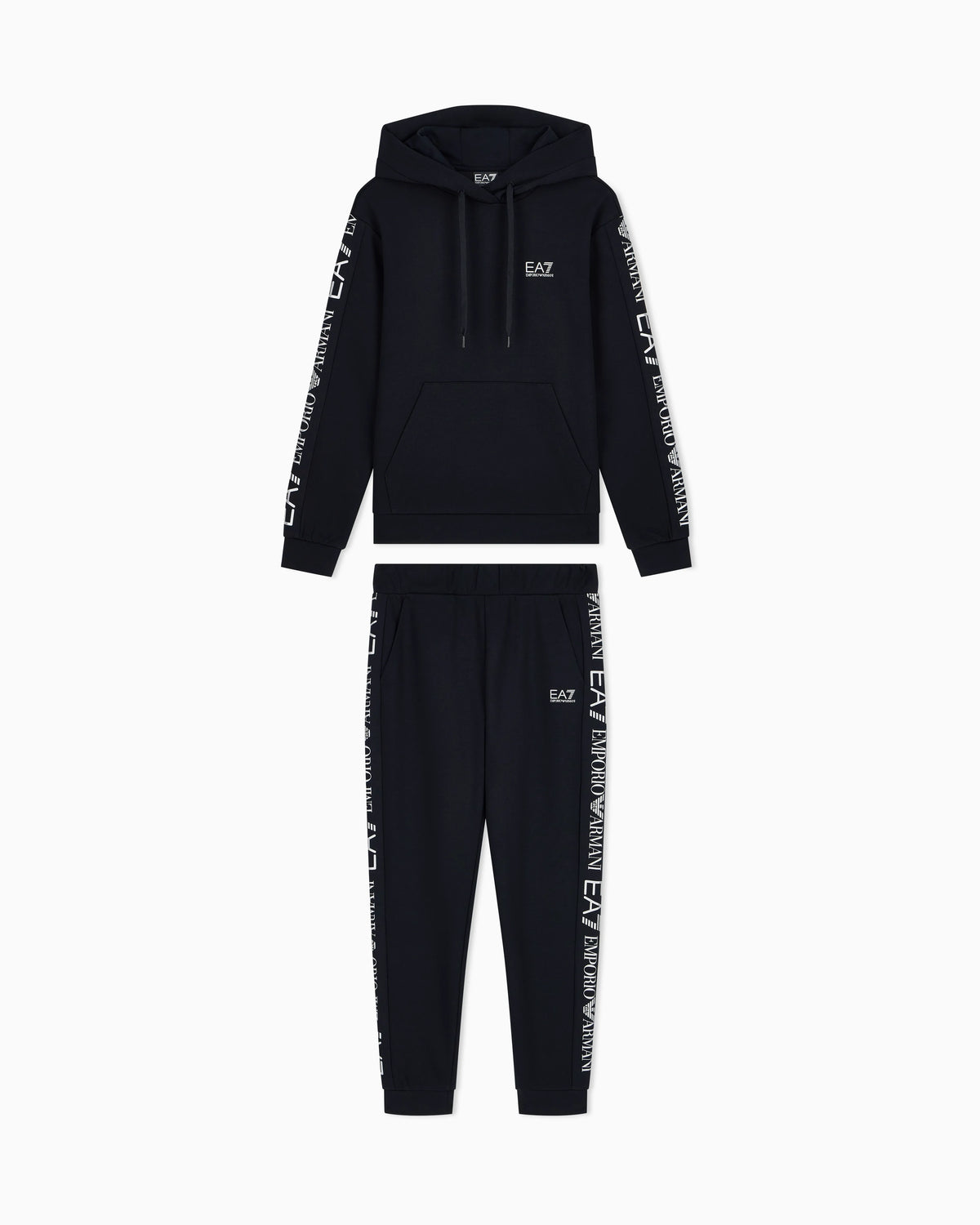 Cotton suit tracksuit with a hood and logo tape Tracksuit