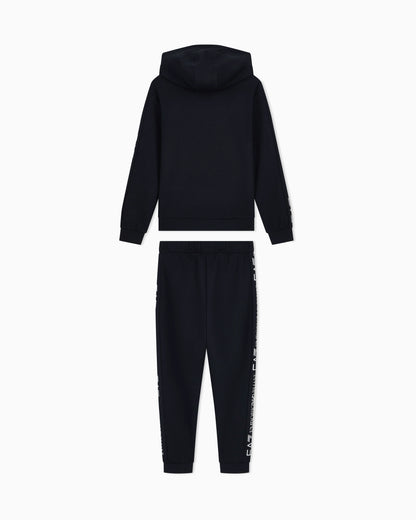 Cotton suit tracksuit with a hood and logo tape Tracksuit