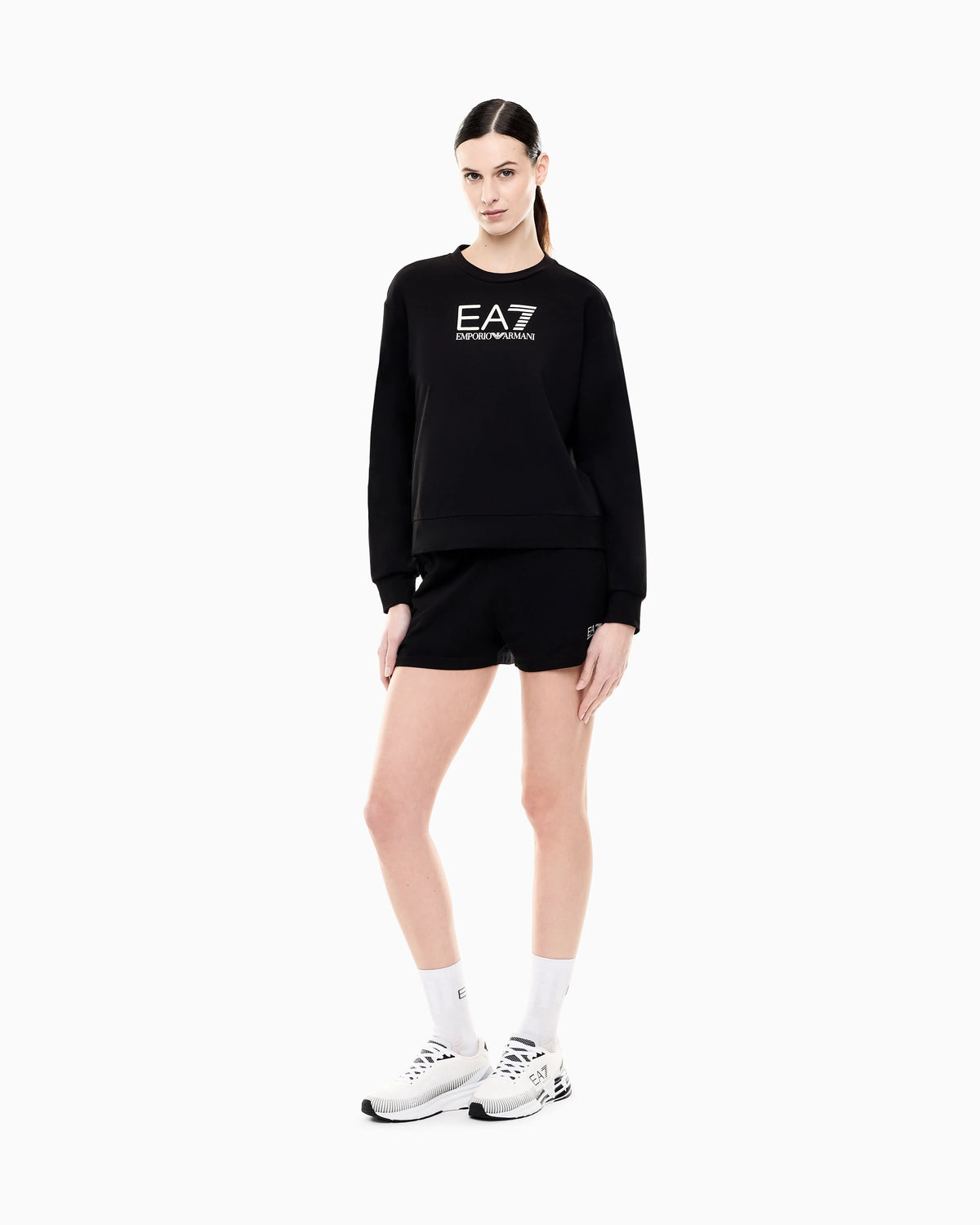 Stretch cotton-jersey T-shirt and shorts set