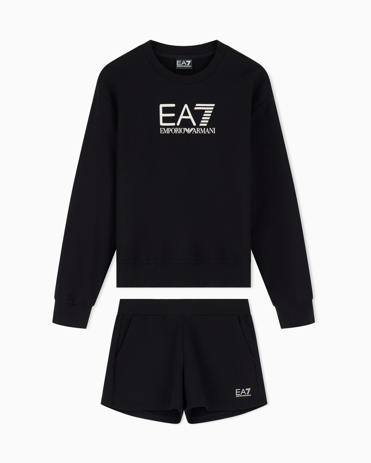 Stretch cotton-jersey T-shirt and shorts set
