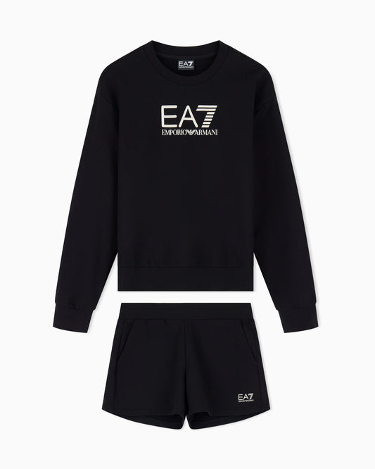 Stretch cotton-jersey T-shirt and shorts set
