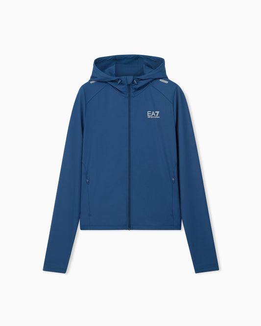Slim-fit full-zip hoodie Ventus7 in technical fabric