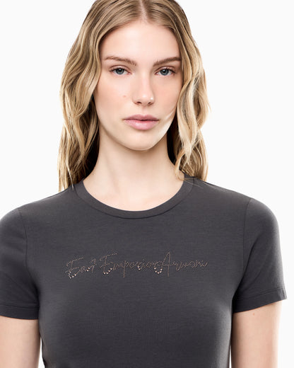 Slim-fit t-shirt Logo Series in cotton jersey with studs