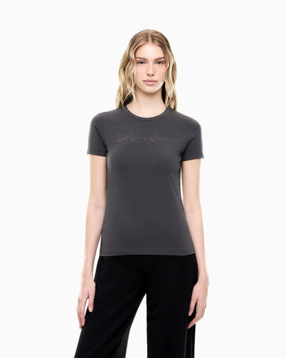 Slim-fit t-shirt Logo Series in cotton jersey with studs