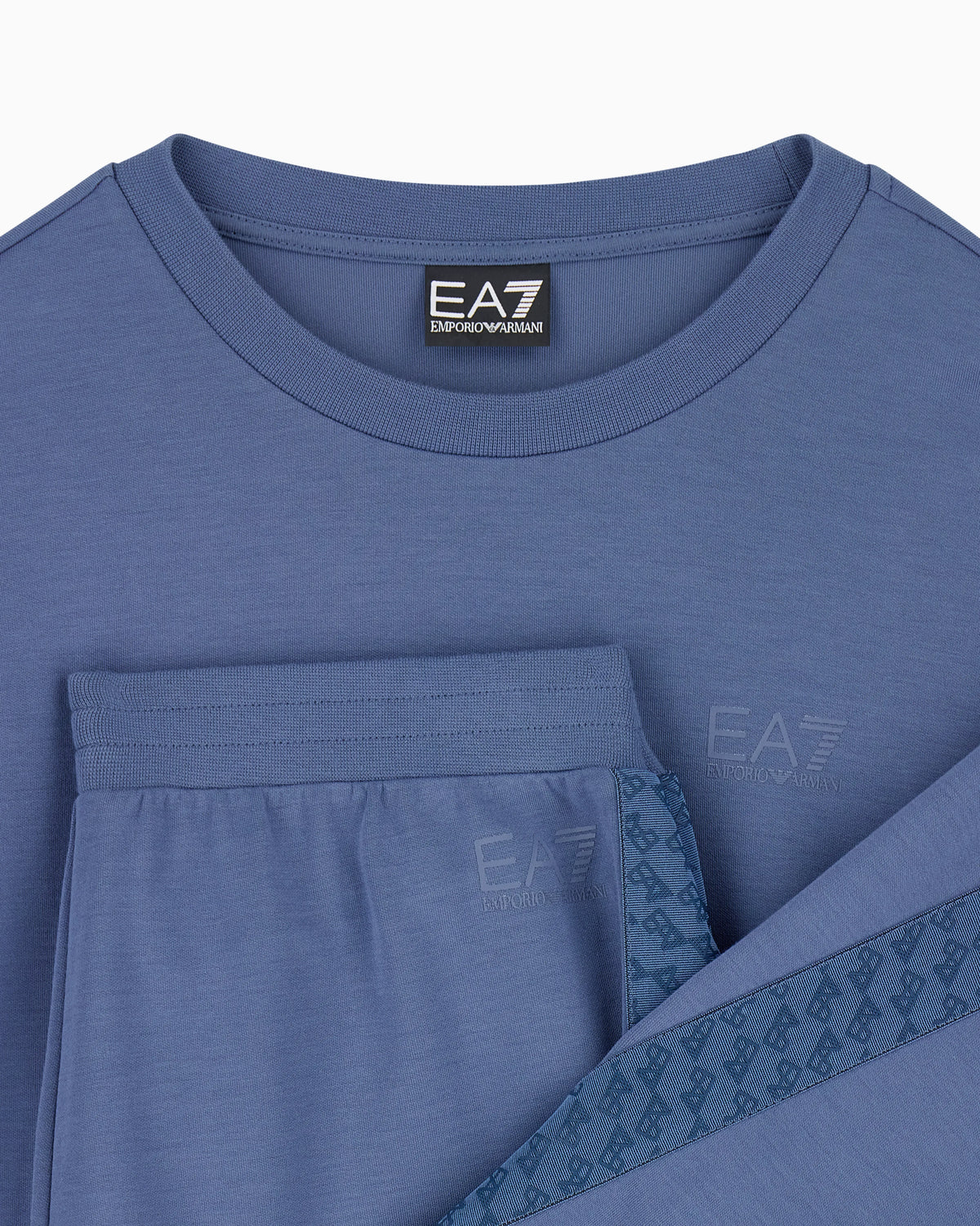 Regular fit tracksuit in stretch cotton and modal with tape