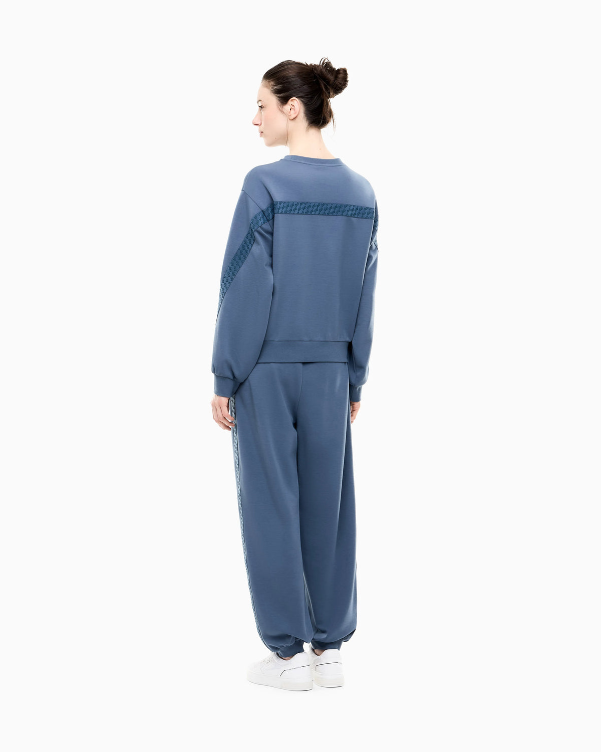 Regular fit tracksuit in stretch cotton and modal with tape