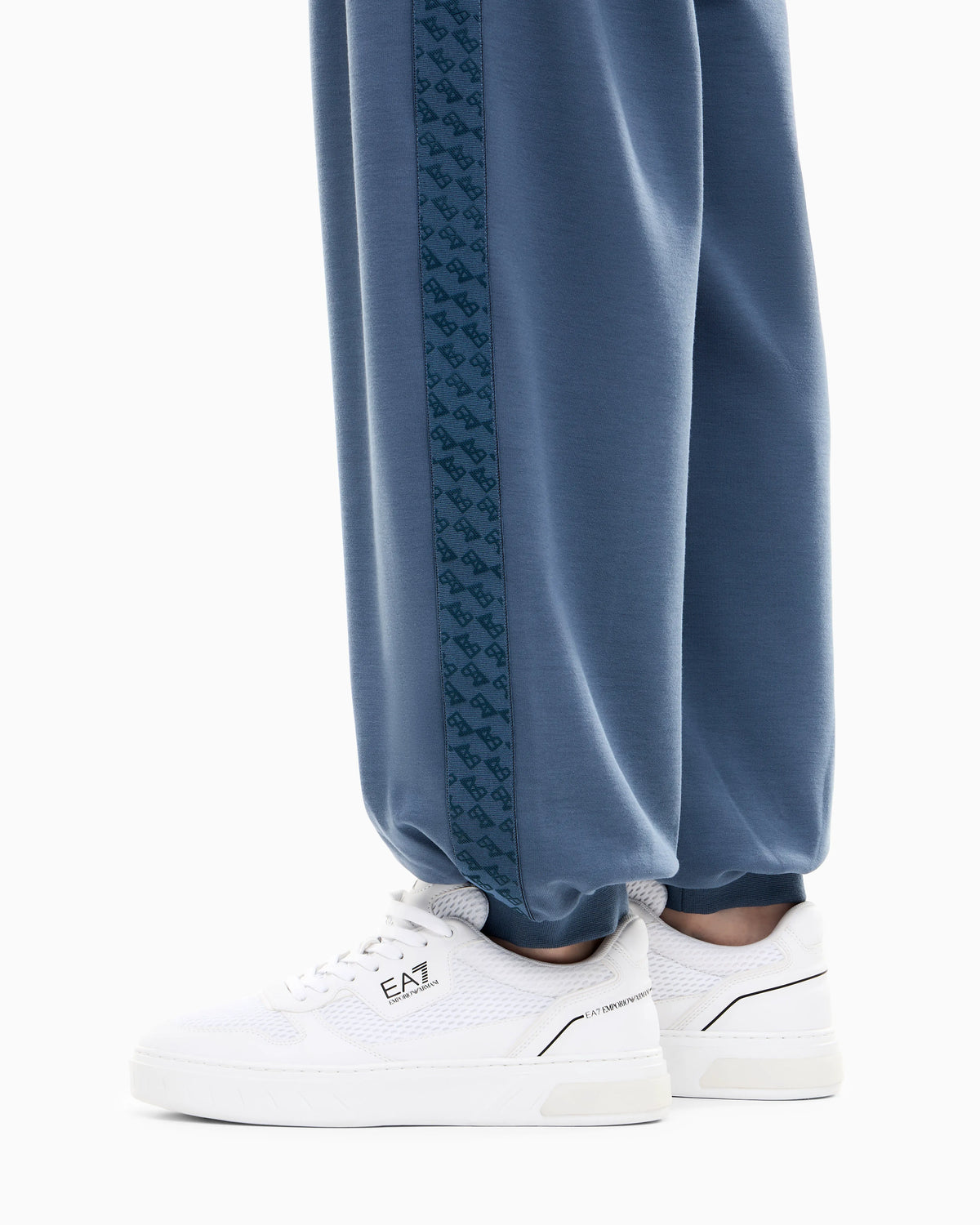 Regular fit tracksuit in stretch cotton and modal with tape