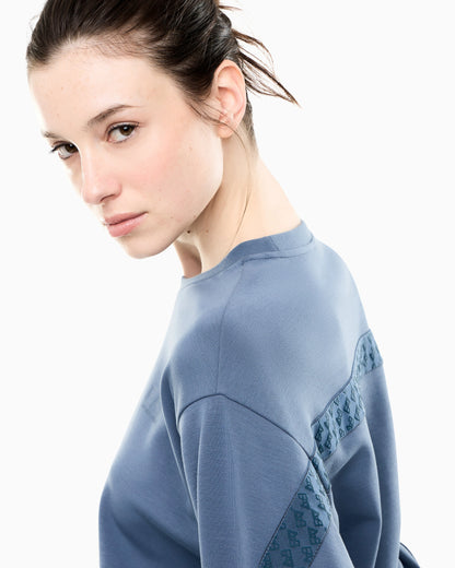 Regular fit tracksuit in stretch cotton and modal with tape