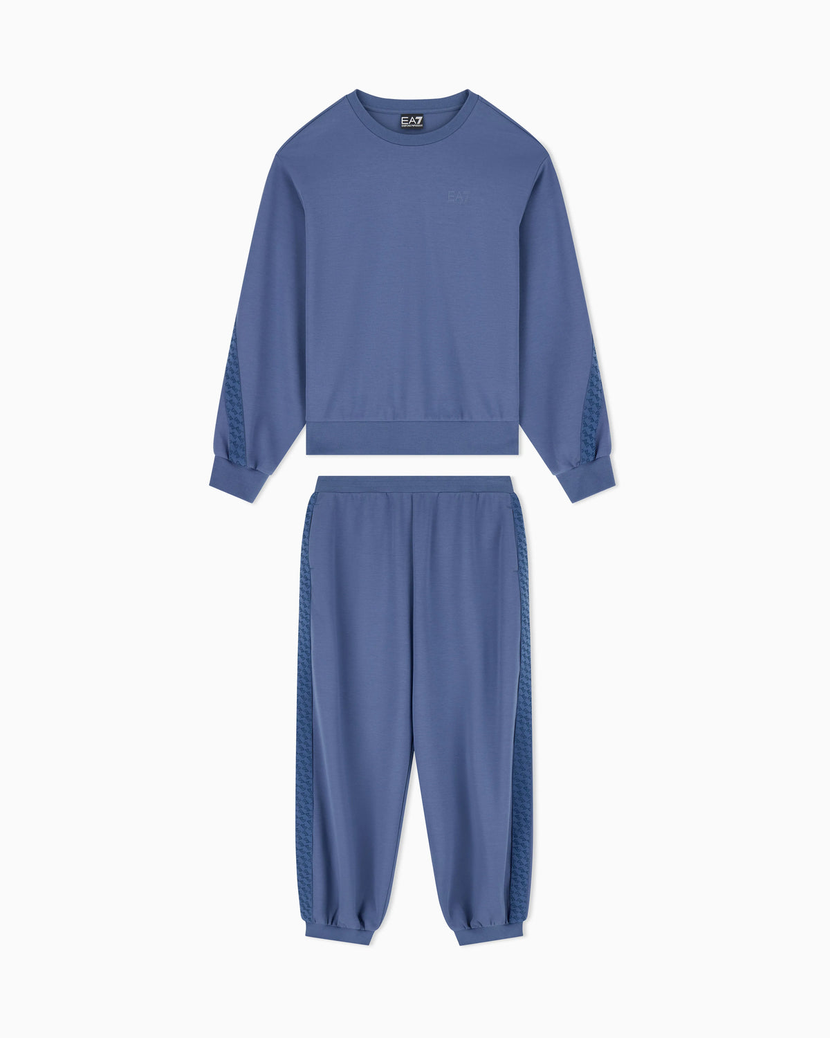 Regular fit tracksuit in stretch cotton and modal with tape