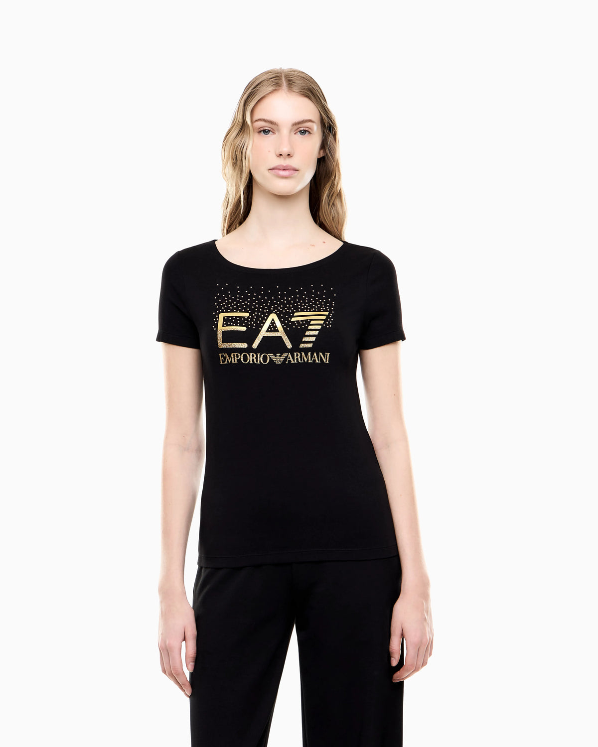 Slim-fit t-shirt Logo Series in cotton with shiny studs
