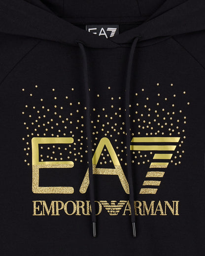 Tracksuit regular fit hooded in cotton with shiny studs