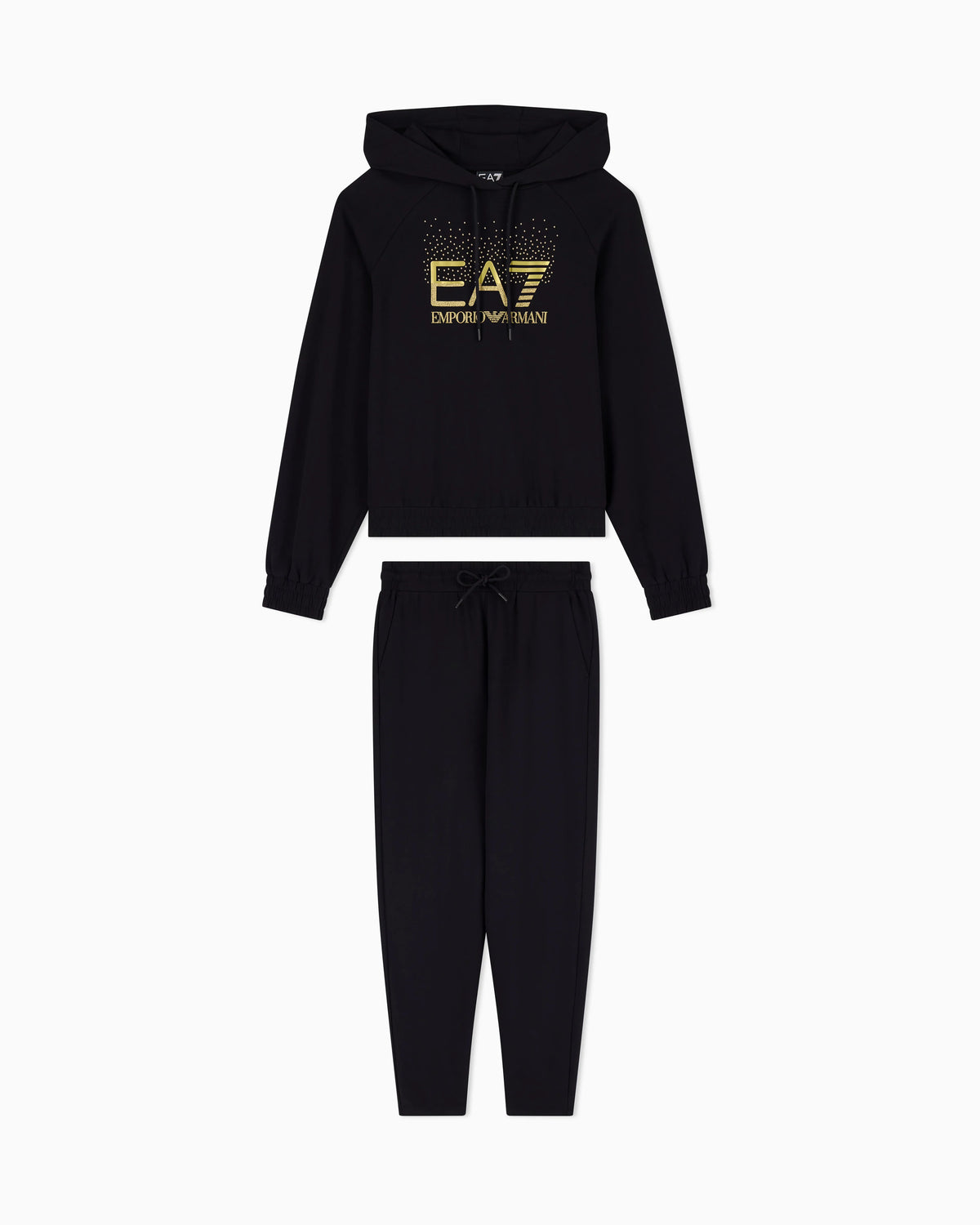Tracksuit regular fit hooded in cotton with shiny studs