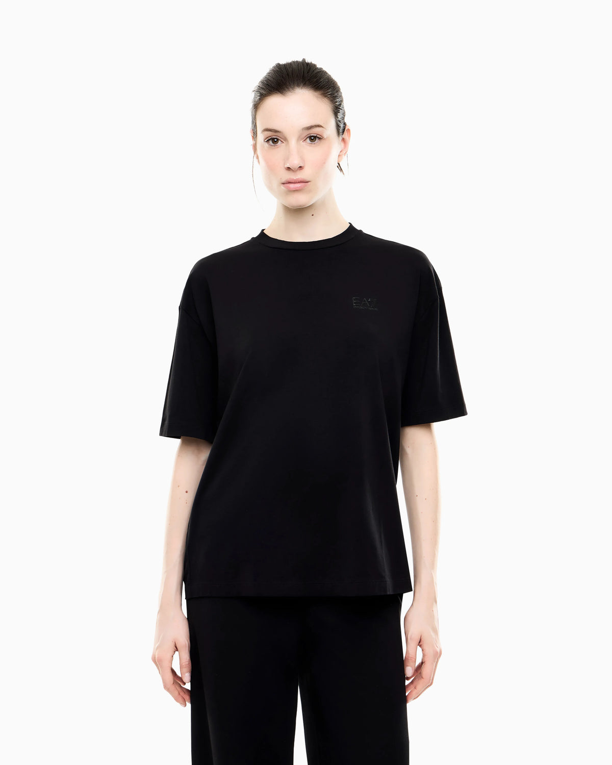 T-shirt short-sleeve oversized in cotton-blend jersey
