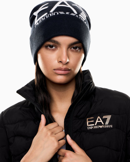 Cuffed beanie with jacquard logo Mountain Visibility