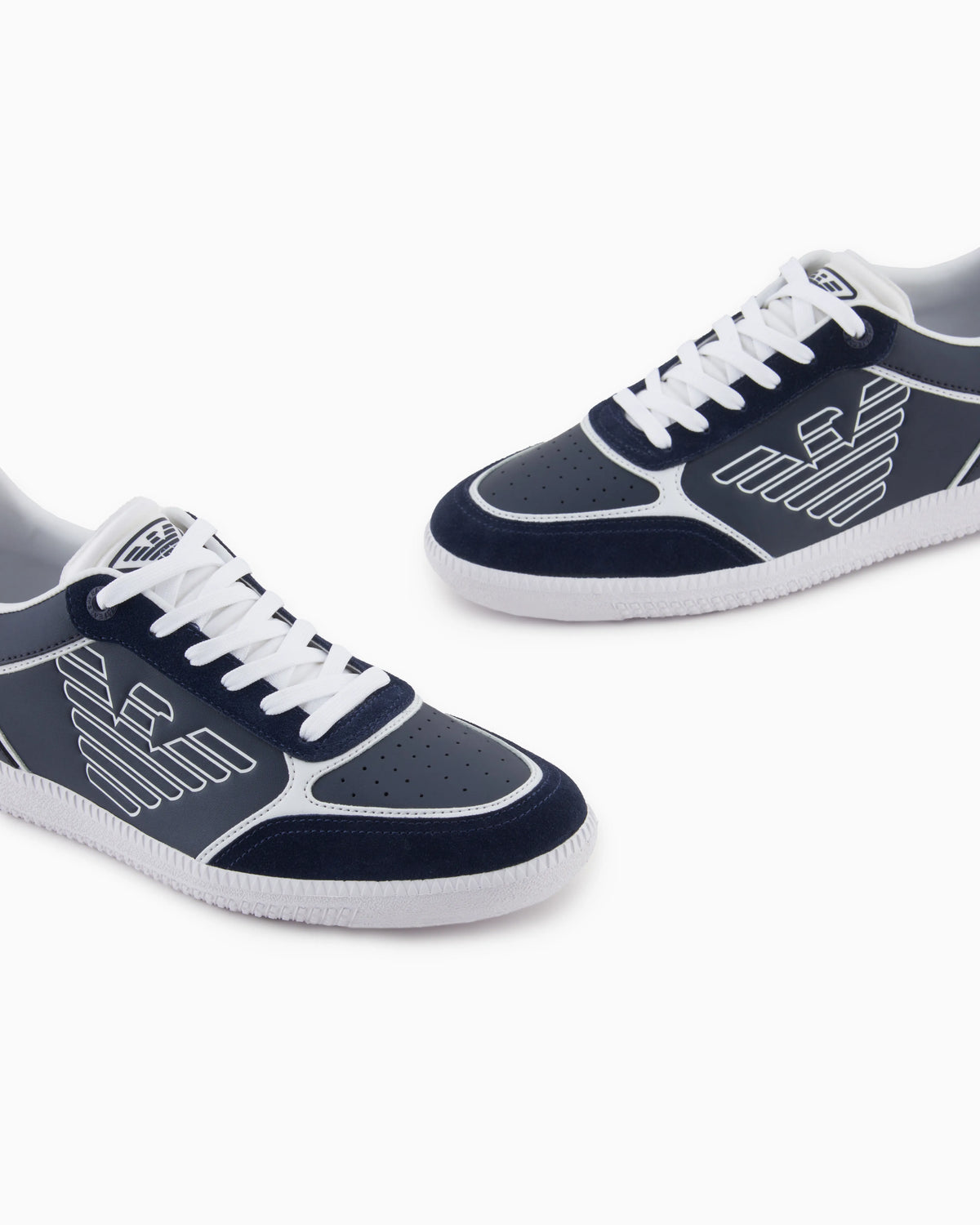 High-top sneaker in leather and suede New heritage eagle