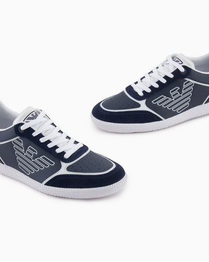 High-top sneaker in leather and suede New heritage eagle